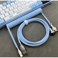 【 SG】3 Colour Coiled Cable Mechanical Keyboard for Gamers, Gaming Setup casual and pc computer