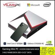 YSJMNPC คอมพิวเตอร์ขนาดเล็กเล่นเกมคอมพิวเตอร์ Intel I7แกน GTX1650 9750H 4G 16GB + 512GB SSD Windows11 Pro Wifi + BT
