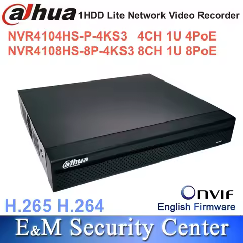 Original Dahua NVR4104HS-P-4KS3 NVR4108HS-8P-4KS3 4/8CH Compact 1U 4/8PoE 1HDD Lite Network Video Re