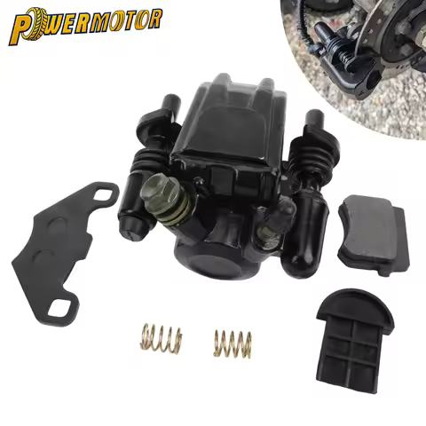 ATV Rear Hydraulic Brake Caliper Left Lower Pump Assembly w/ Brake Pads For 50cc 110cc 150cc 200cc 2