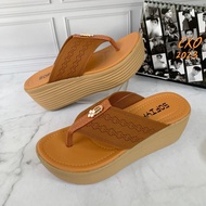 SOFIYA Sandal Wedges rajut import sol karet 7 cm anti slip terbaru