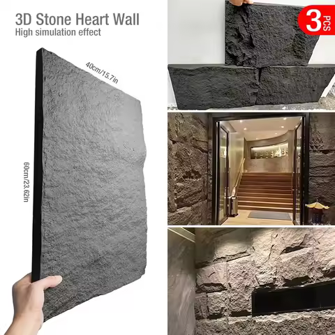 60x40cm high simulation stone 3D wall stickers stone brick wallpaper wall covering living room rhomb