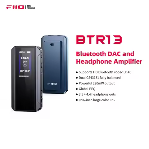 FiiO BTR13 Bluetooth Headphone Amplifier with LDAC, aptX Adaptive, aptX HD, AAC (Dual CS43131 3.5mm 