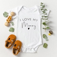 [READY STOCK] I Love My Daddy/auntie/mommy/uncle Boys Girls Clothes Newborn Cotton Baby Bodysuit Cas