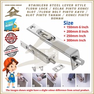 Stainless Steel Lever Style Flush Lock Selak Pintu Kunci Slot Flush Bolt Pintu Kayu Slot Pintu Tanam