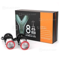 2PCS Lampu Head lamp Led Projie H4 Mini Lens Y6 Y7 Y8 Y11 Original Super Terang Bohlam Mobil LED 35W