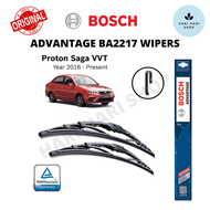 Original Bosch Advantage BA2217 U Hook Wiper (Set) for Proton Saga VVT (Year 2016-Present) (22"/17")