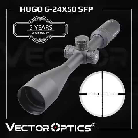 Vector Optics Hugo 6-24x50 Hunting Riflescope 1 Inch 25.4mm Optical Rifle Scope BDC Reticle Fits .22