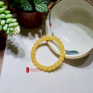 [Flat item] Amber bracelet size 08 - 8.5 mm for women with Metal element - Earth element