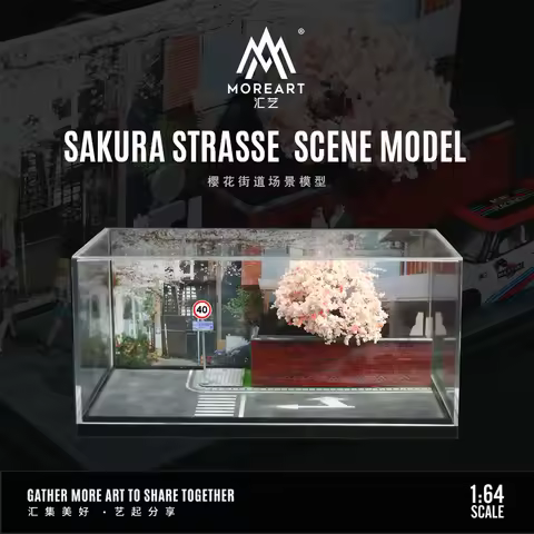 MoreArt 1:64 Cherry street Handmade Scene Model Miniature Landscape, Car Model Parking Lot for Displ