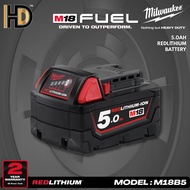 Milwaukee M18 5.0AH Battery / Milwaukee Red Lithium Battery / 2 Year Warranty / M18B5