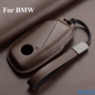 High Quality Leather Car Remote Key Case Cover Shell For BMW x1 u11 Series 7 735i 740Li X7 I7 G07 LC