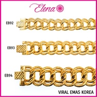 Elena Emas Korea Emas Sadur Gelang Tangan Dewasa/Budak Gelang Coco (EB92) (EB93) (EB94)