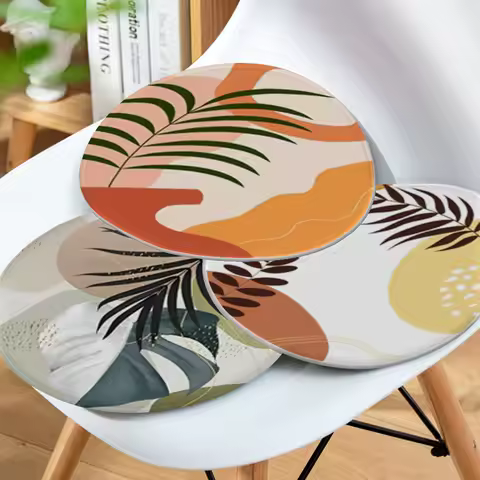 Palm Tree Leaves Art Chair Cushion Soft Office Car Seat Comfort Breathable 45x45cm Sofa Decor Tatami