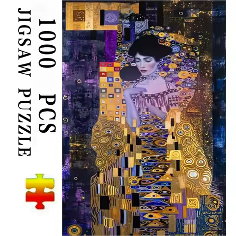 Jigsaw Puzzle 500/1000/1200/2000PCS Gustav Klimt The Kiss Abstract Art Brain Teaser Puzzle Calming H