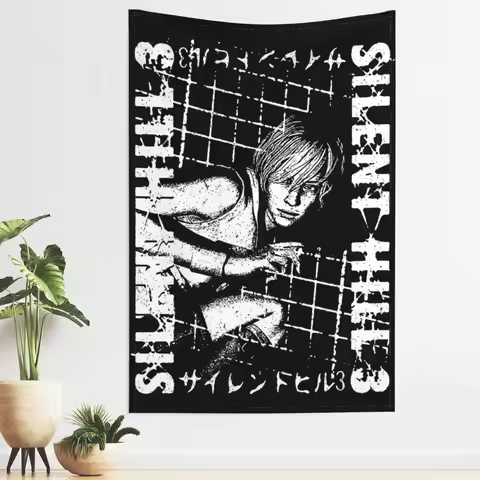 SILENT HILL Run Heather Tapestry Bohemian Polyester Wall Hanging Room Decor Table Cover Psychedelic