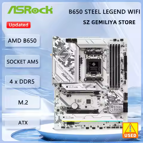 ASROCK B650 Steel Legend WiFi Socket AM5 AMD B650 ATX M.2 support Ryzen 7 8700F Ryzen 9 7900 Ryzen 5