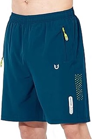 Men's Athletic Hiking Shorts Quick Dry Workout Shorts 7" Lightweight Sports Gym Running Shorts Baske