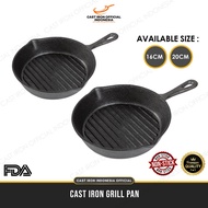 Cast iron Grill pan 16 and 20 cm cast iron steel frying pan