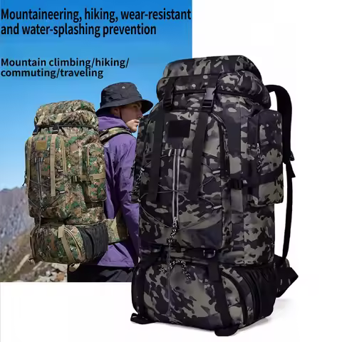 85L Large Hiking Backpack Waterproof Camping Bag Heavy Duty Climbing Rucksack for Outdoor Travel Tre