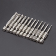 Mata Obeng Bintang 12pcs Mata Obeng Torx Mata Obeng Magnet T5-T40 Mata Obeng Kunci Bintang Hex Torx