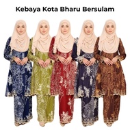 Baju Kebarung Kebaya Kota Bharu Muslimah Labuh Songket Sulam Raya Kenduri Tunang Nikah Kahwin Maroon