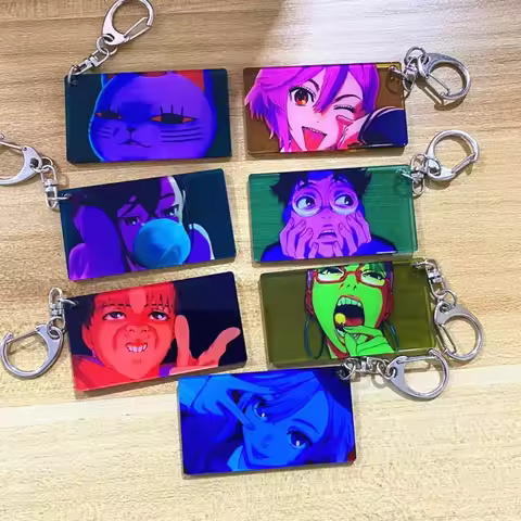 Hot Anime Figures Okarun Momo Hoshiko Cosplay Keychain Unisex Acrylic Keyring Key Chain Bag Pendant 