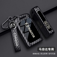 Suitable for Mazda CX60 Key Cover Atez CX5 CX4 Axela Car Carbon Fiber Shell EZ-60 CX30 CX8 Buckle Ba