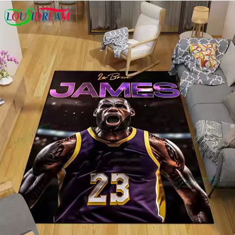 Basketball Star L-LeBron J-James K-Kobe Printed Carpet Outdoor Rug Area Rug Non-slip Carpet Bedroom 