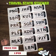Pelekat Beg Perjalanan Malaysia – Luggage Travel Sticker Airport State Design Waterproof