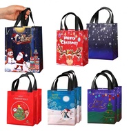 8pcs-Christmas Gift Bag (With Handles), Reusable Multifunctional Non-Woven Christmas Bag, Non-Woven 