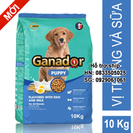 10kg Thức ăn cho chó Ganador Puppy vị Trứng và Sữa - Thức ăn hạt cho chó con dưới 1 tuổi Ganador trứ
