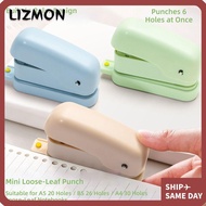 LIZMON Hole Puncher, Labor-Saving Loose-Leaf 6-Hole Puncher, Mini Handheld Paper Punch A5/B5/A4 Note