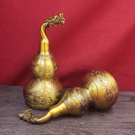 Brass Carved Gourd Blossoming Fortune Gourd Kirin Gourd Five-Niu Gourd Dragon Head Gourd Home Decora