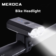 MEROCA Đèn Xe Đạp Đèn LED AL6061 Vỏ Hợp Kim Nhôm Sạc USB Đèn Pin Chất Lượng Cao Đèn Pha Xe Đạp Đèn T