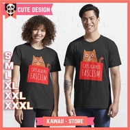 Cats Against Fascism Cat T-Shirt (Charcoal) 404561 Premium shirt