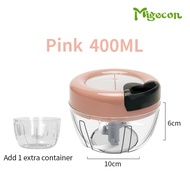 Migecon New 400ML Manual Food Chopper Blender For Garlic Meats Vegetable Fruits Nuts Onions Baby Food Hand power Mincer Mixer Egg Beater