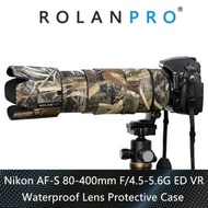 ROLANPRO Camera Lens Coat For Nikon AF-S 80-400mm f/4.5-5.6 G ED VR Camouflage Protective Case Rain 