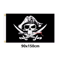 ธงโจรสลัด ธงไพเรท ผืนใหญ่ ธง โจรสลัด ผี ธงผี ธงแฟนซี ธงปาร์ตี้ ฮาโลวีน Pirate Ghost Big Flag Hallowe