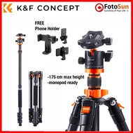 K&F Tripod SA254M2 / K254 175cm with monopod 2in1 with ballhead