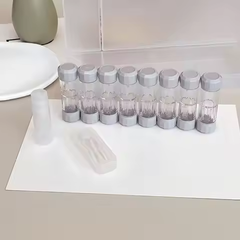 Fashion' Plastic Contact Lenses Case Colored Portable Eyes Contacts Box 8pcs/set Lens Container Trav