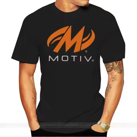 2024 New Popular MOTIV BOWLING Mens Black T-Shirt S-4XL Male Brand Tee Shirt Men Summer Oversize Cot