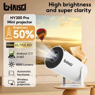 Hy300 Pro 8000 Lumens Android 13 Projector 2+16GB 1080P/4K Auto Keystone  1Y Warranty 15D Trial​