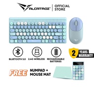 Alcatroz JellyBean A3000 Bluetooth Wireless Rechagreable Keyboard Mouse Combo | Wireless 2.4G
