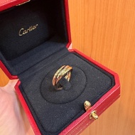 Cartier 750三色K金小型款Trinity三環戒指B42351