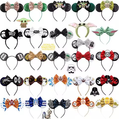 Star Wars Hairband Baby Grogu Master Yoda Ears Hair Accessories Women Darth Vader Imperial Stormtroo