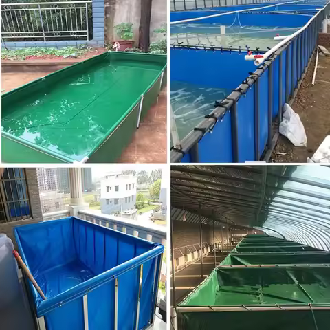 2x1x0.9m Aquaculture Pool PVC Coated Cloth COATED BANNER Tarpaulin Fish Pond Crayfish Koi Culture Ch
