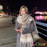 A-Chuu [Arrival The Next Day] SC0007 Autumn Winter Striped Scarf Shawl Warm Flow Shape Super Thick M