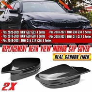 คู่ฝาครอบกระจกมองข้างมองหลังรถยนต์เคสฝาครอบกระจกประตูสำหรับ BMW G11 G12 G14 G15 G16 G20 G22 G23 G28