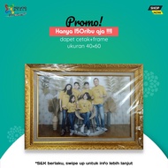 FRAME+PHOTO PRINTING 16RW//frame 16RW thick gold carving//JUMBO 16R FRAME WITHOUT GLASS//FREE LAMINA